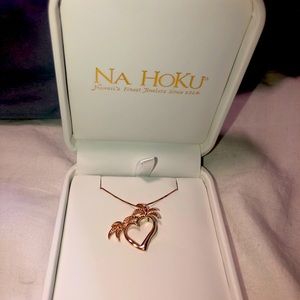 Rose gold palm heart necklace